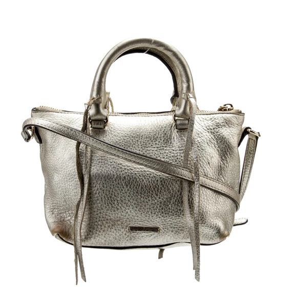 Rebecca Minkoff Metallic Gold 100%Leather Tassel Accent Detail MiniCross Bag - Picture 1 of 13